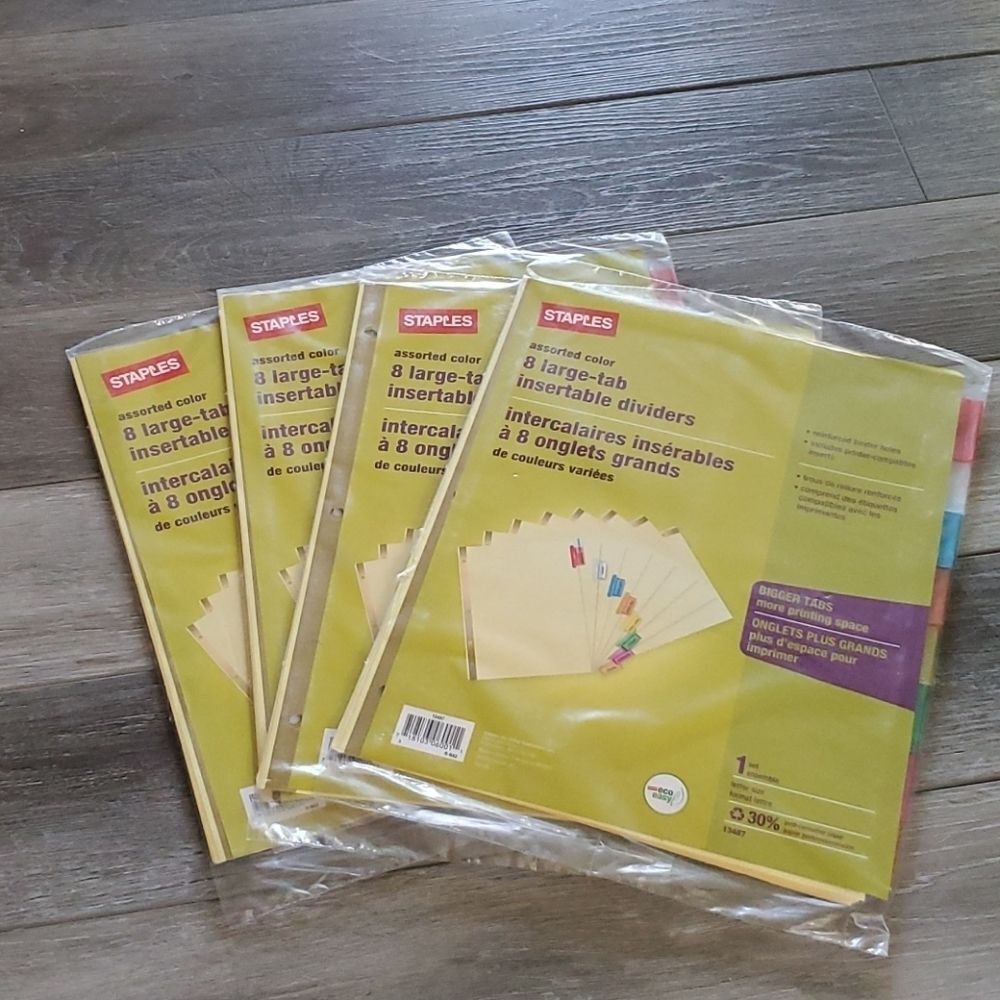 (4) Sets of 8 Large-Tab Dividers